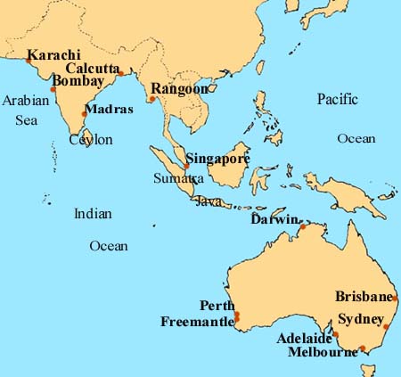 Map India to Singapore
